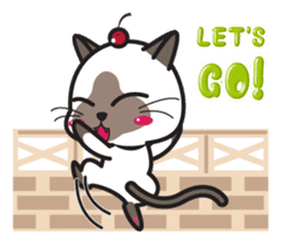 Siamese Cat mischievous fun by Kanomko sticker #7897925
