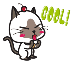Siamese Cat mischievous fun by Kanomko sticker #7897927