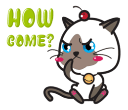 Siamese Cat mischievous fun by Kanomko sticker #7897928