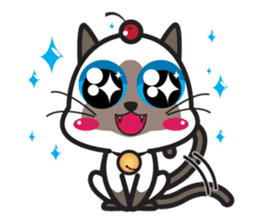 Siamese Cat mischievous fun by Kanomko sticker #7897929