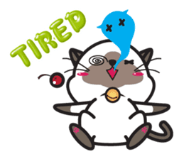 Siamese Cat mischievous fun by Kanomko sticker #7897930