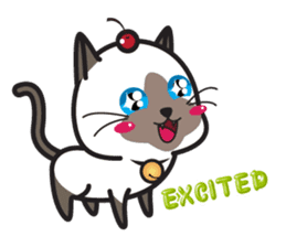 Siamese Cat mischievous fun by Kanomko sticker #7897931
