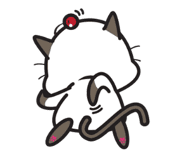 Siamese Cat mischievous fun by Kanomko sticker #7897937