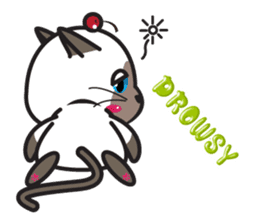 Siamese Cat mischievous fun by Kanomko sticker #7897938
