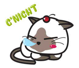 Siamese Cat mischievous fun by Kanomko sticker #7897939