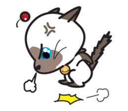 Siamese Cat mischievous fun by Kanomko sticker #7897940