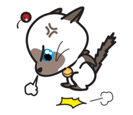 Siamese Cat mischievous fun by Kanomko sticker #7897940