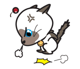Siamese Cat mischievous fun by Kanomko sticker #7897940