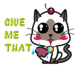 Siamese Cat mischievous fun by Kanomko sticker #7897942