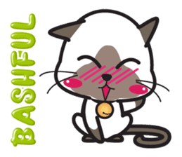 Siamese Cat mischievous fun by Kanomko sticker #7897943