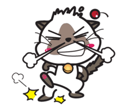 Siamese Cat mischievous fun by Kanomko sticker #7897945