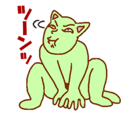 Cat-based men's green man sticker #7898468