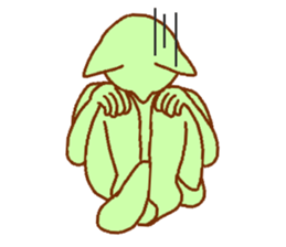 Cat-based men's green man sticker #7898482