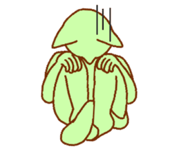 Cat-based men's green man sticker #7898482