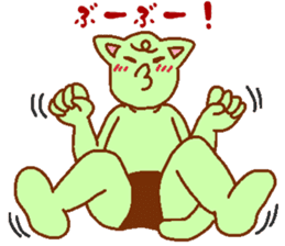 Cat-based men's green man sticker #7898489