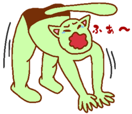 Cat-based men's green man sticker #7898495