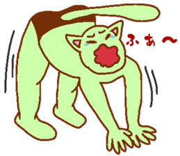 Cat-based men's green man sticker #7898495