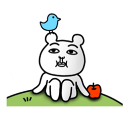 Daily life of white bear 4 sticker #7898621