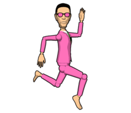 Pink uncle doll sticker #7900749