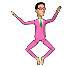 Pink uncle doll sticker #7900753