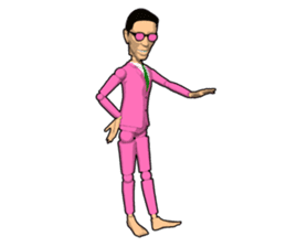 Pink uncle doll sticker #7900755