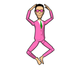 Pink uncle doll sticker #7900761