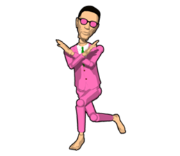 Pink uncle doll sticker #7900762