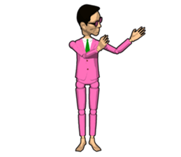 Pink uncle doll sticker #7900765