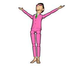 Pink uncle doll sticker #7900769