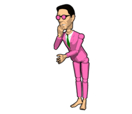 Pink uncle doll sticker #7900772