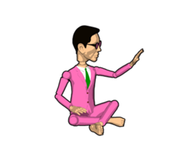 Pink uncle doll sticker #7900773