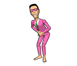 Pink uncle doll sticker #7900774