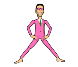 Pink uncle doll sticker #7900775