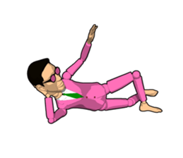 Pink uncle doll sticker #7900776