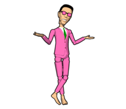 Pink uncle doll sticker #7900785