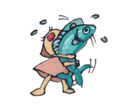 ayu fish girl sticker #7905475