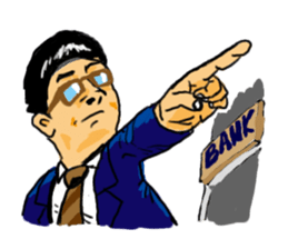 Crazy bank clerks sticker #7909207