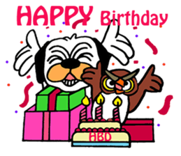 Little Bull dog & Owl Owl Best friends 2 sticker #7915027