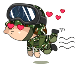 Taiwan Cute Marine corps Daily sticker #7916524