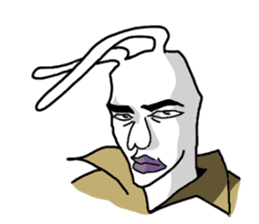 not cute Rabbit boy sticker #7917076