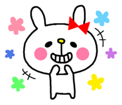 Bunny of pink cheeks. sticker #7918759