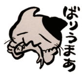 black and white CATS HAKATA dialect sticker #7919642
