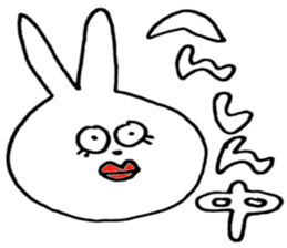 rabbit and cat and person sticker #7922433