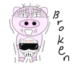 Pig became a rider sticker #7923427
