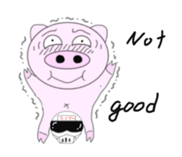 Pig became a rider sticker #7923428