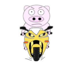 Pig became a rider sticker #7923442