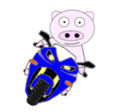 Pig became a rider sticker #7923443