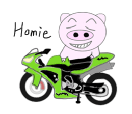Pig became a rider sticker #7923444