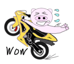 Pig became a rider sticker #7923446