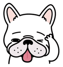 French bulldog Gomaco and Hana 2 English sticker #7923716